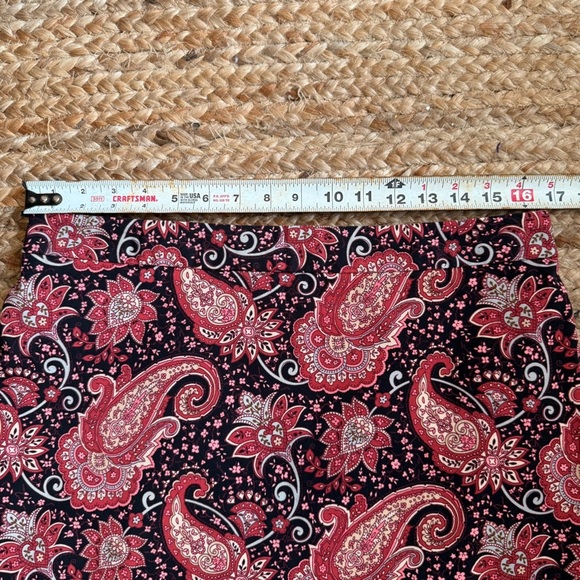 Talbots Size 12 Pink Paisley Cotton Blend Pencil Skirt - Picture 2 of 6